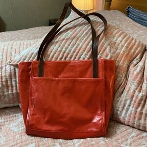 HOBO  Red Tote with Brown Straps